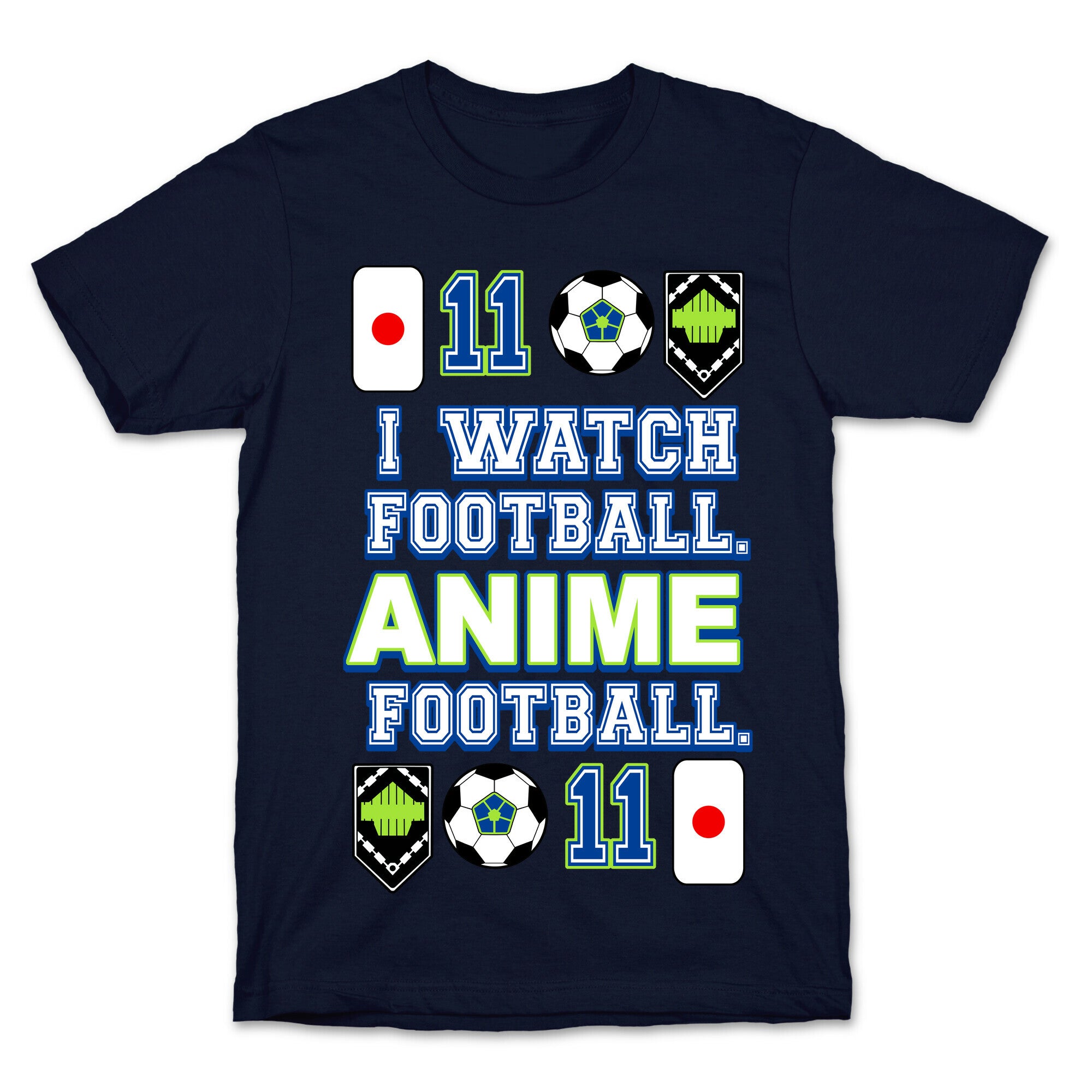 I Watch Football. Anime Football.  T-Shirt