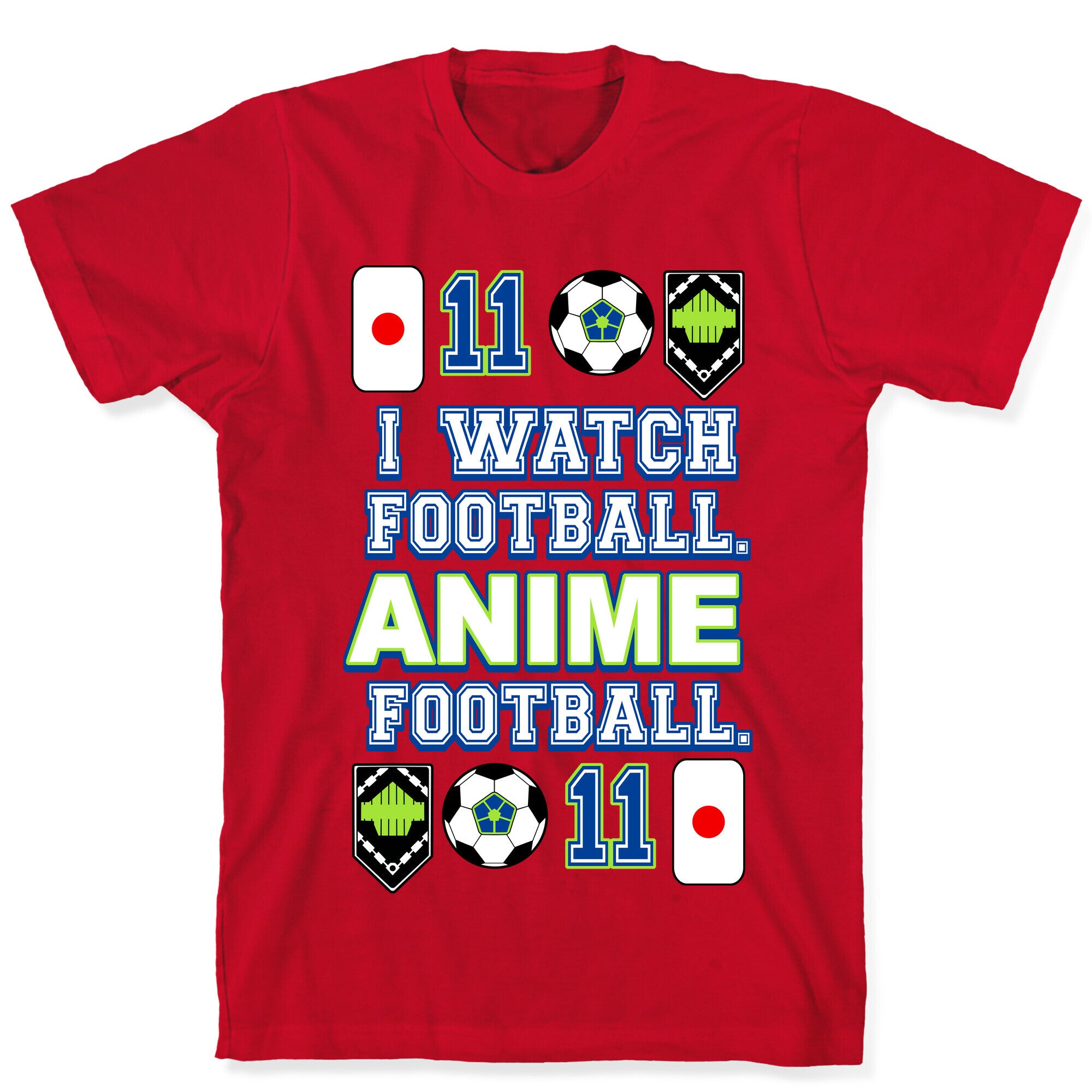 I Watch Football. Anime Football.  T-Shirt