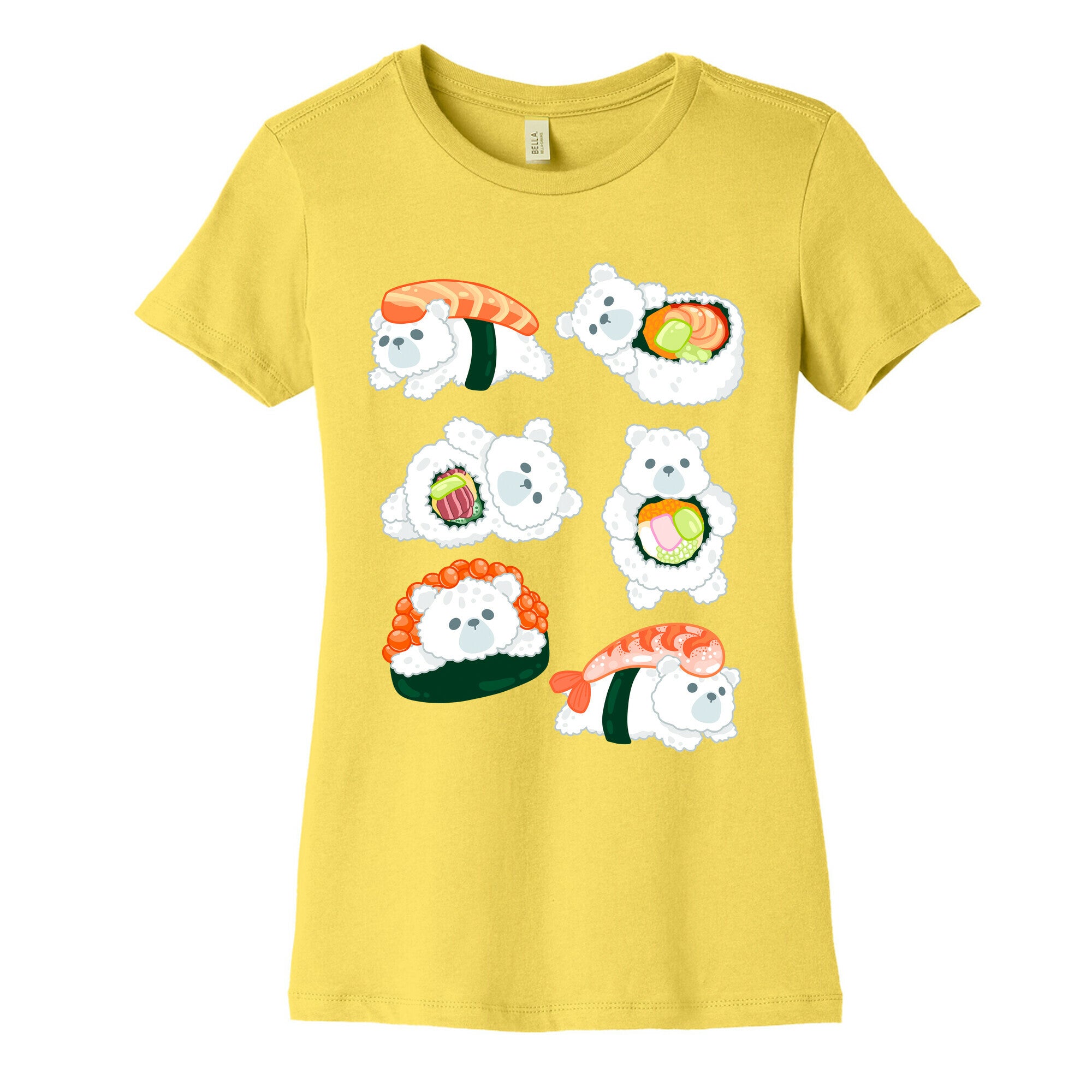 Sushi Bears Pattern Women's Cotton Tee