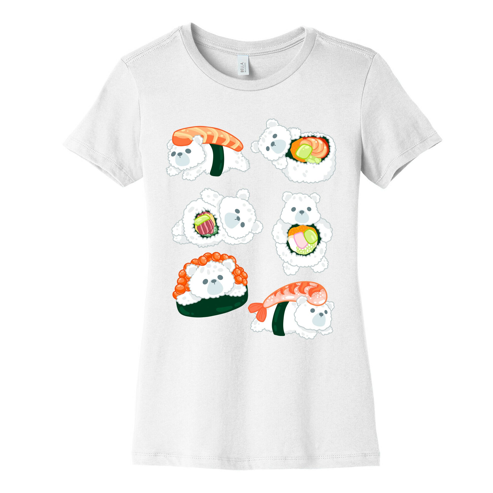 Sushi Bears Pattern Women's Cotton Tee