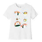 Sushi Bears Pattern Women's Cotton Tee