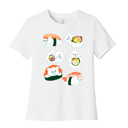 Sushi Bears Pattern Women's Cotton Tee