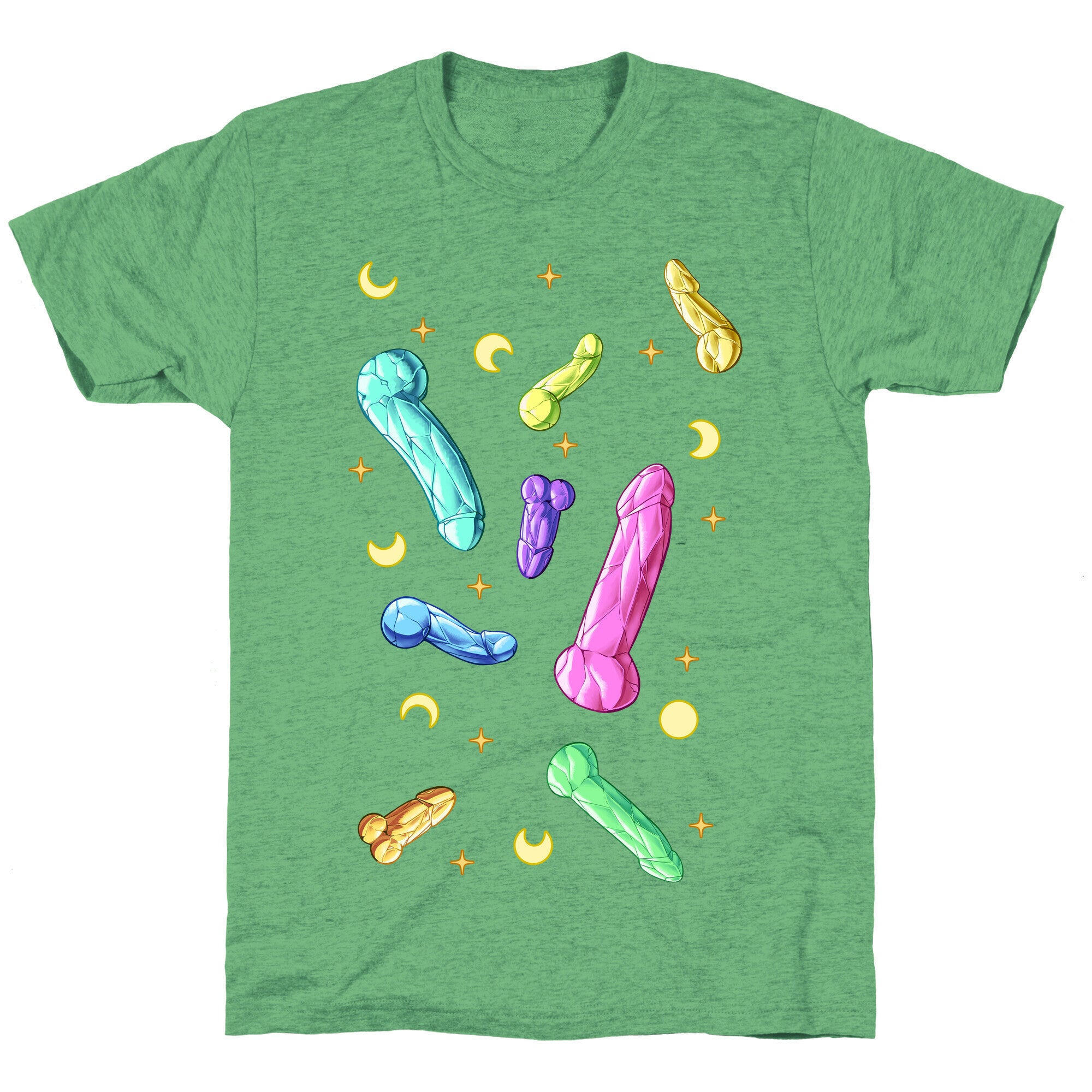 Penis Crystal Pattern Unisex Triblend Tee