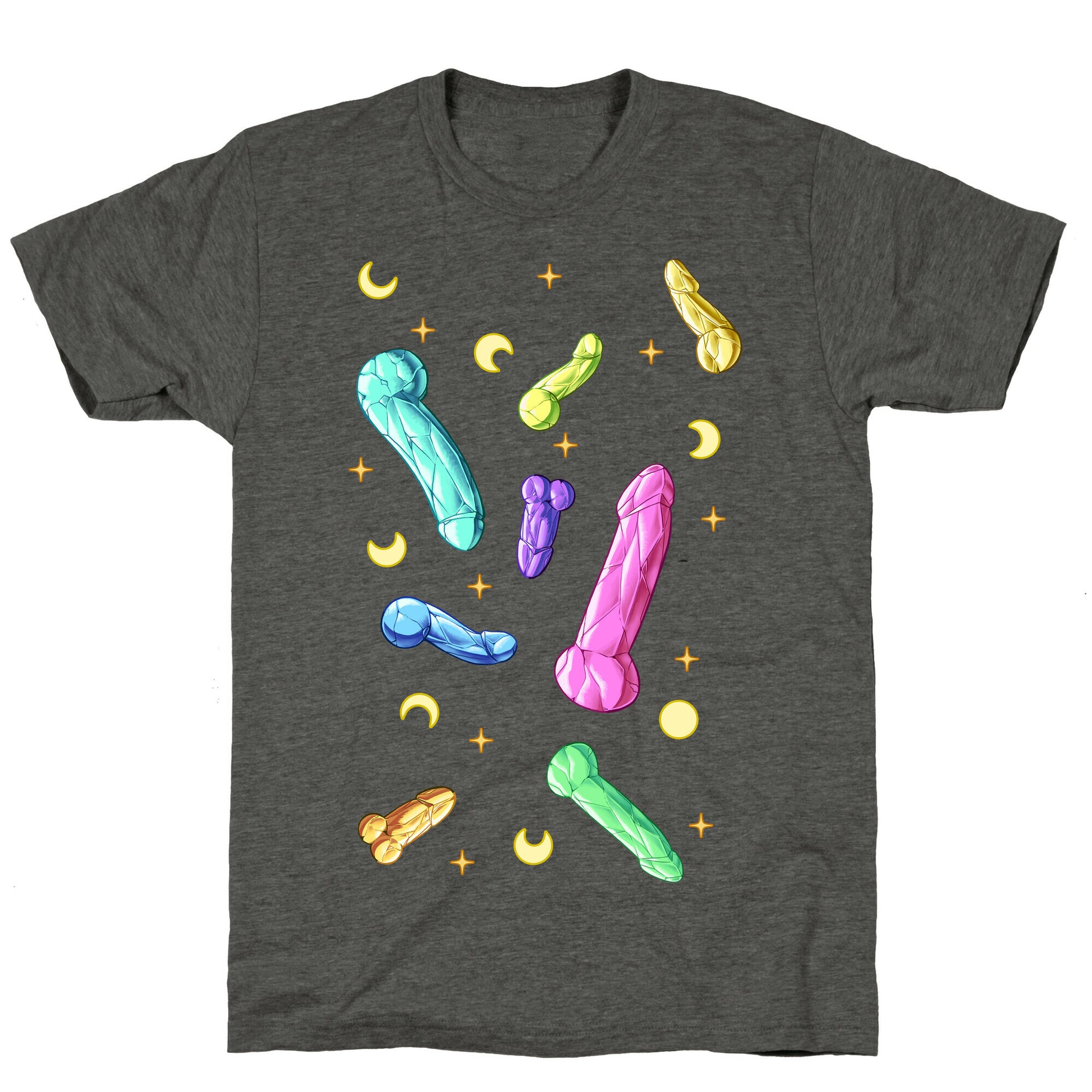 Penis Crystal Pattern Unisex Triblend Tee