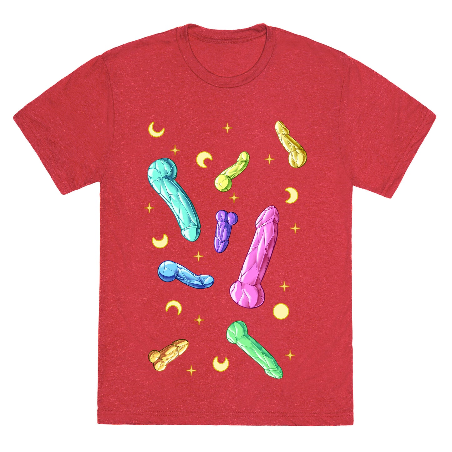 Penis Crystal Pattern Unisex Triblend Tee