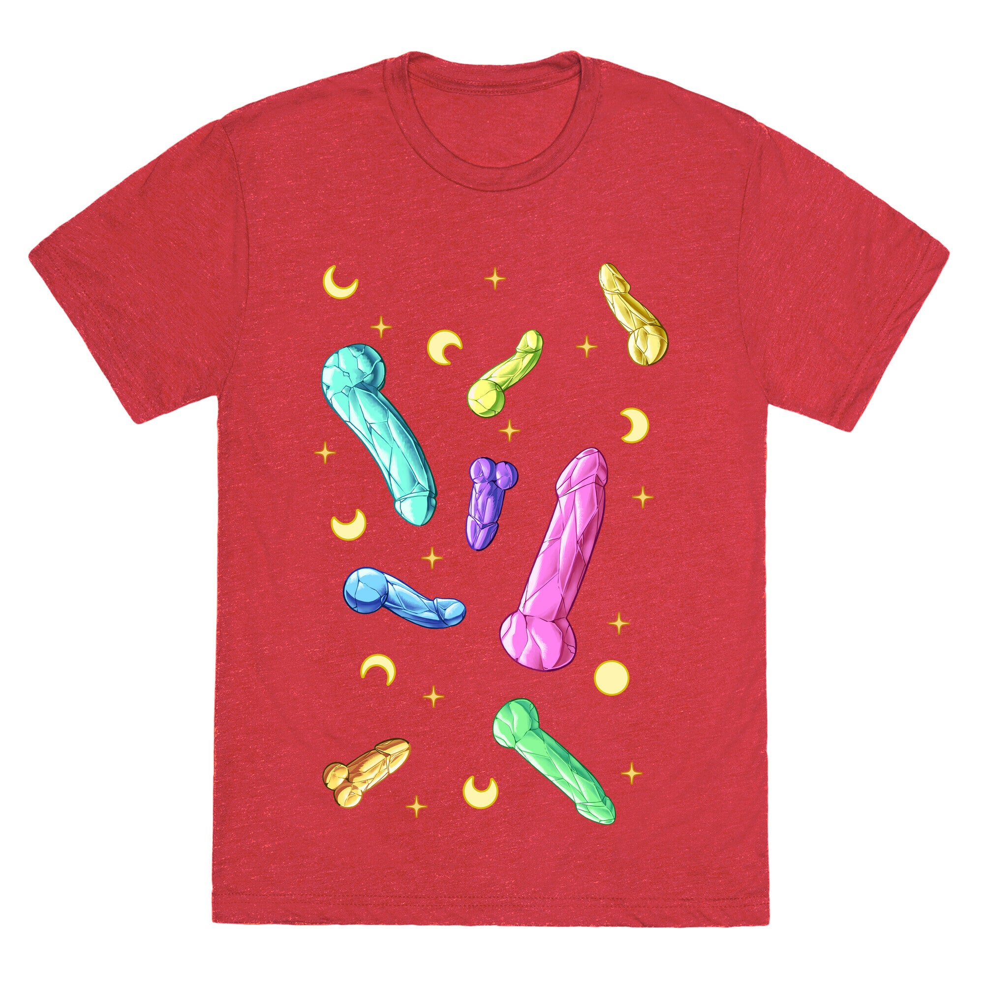 Penis Crystal Pattern Unisex Triblend Tee