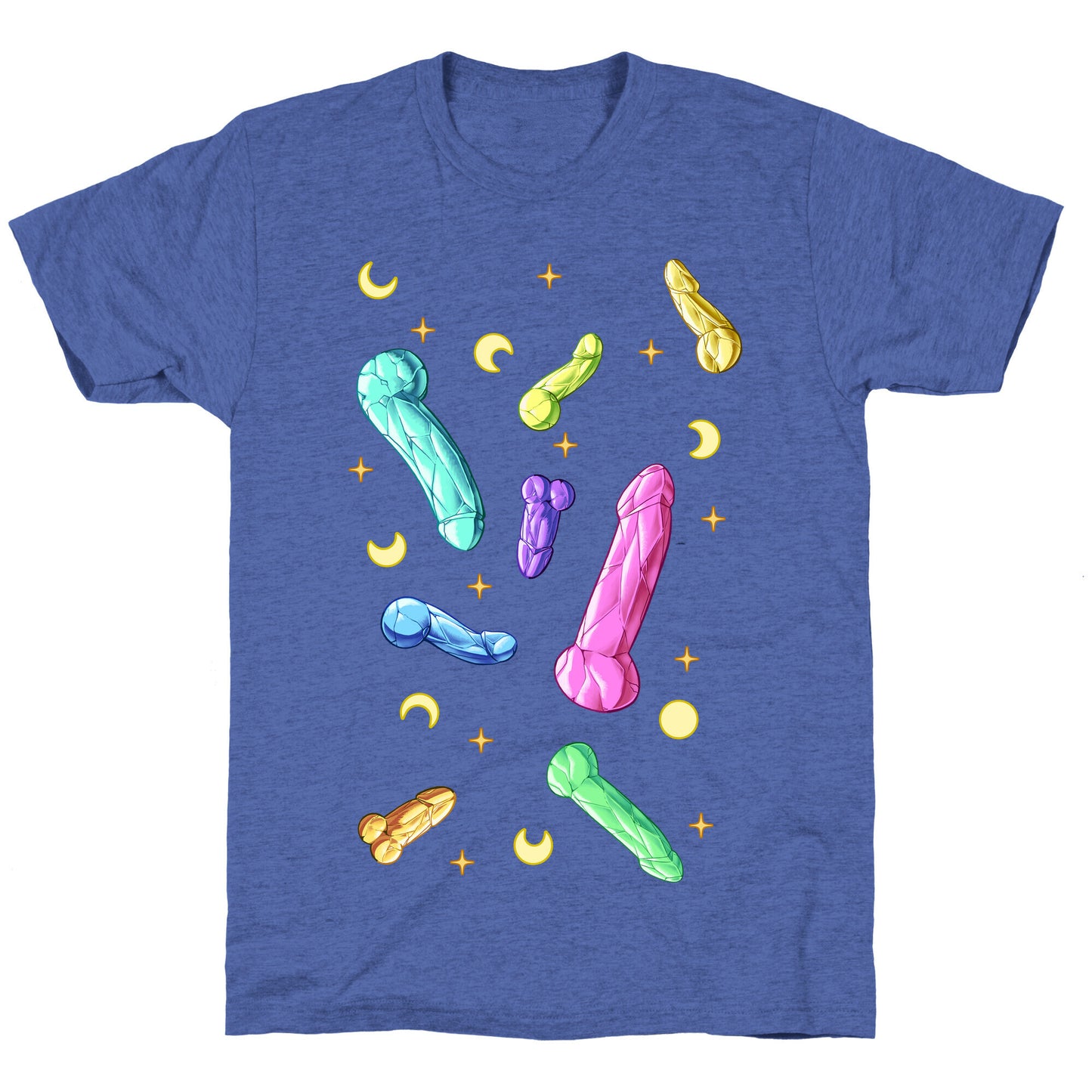 Penis Crystal Pattern Unisex Triblend Tee