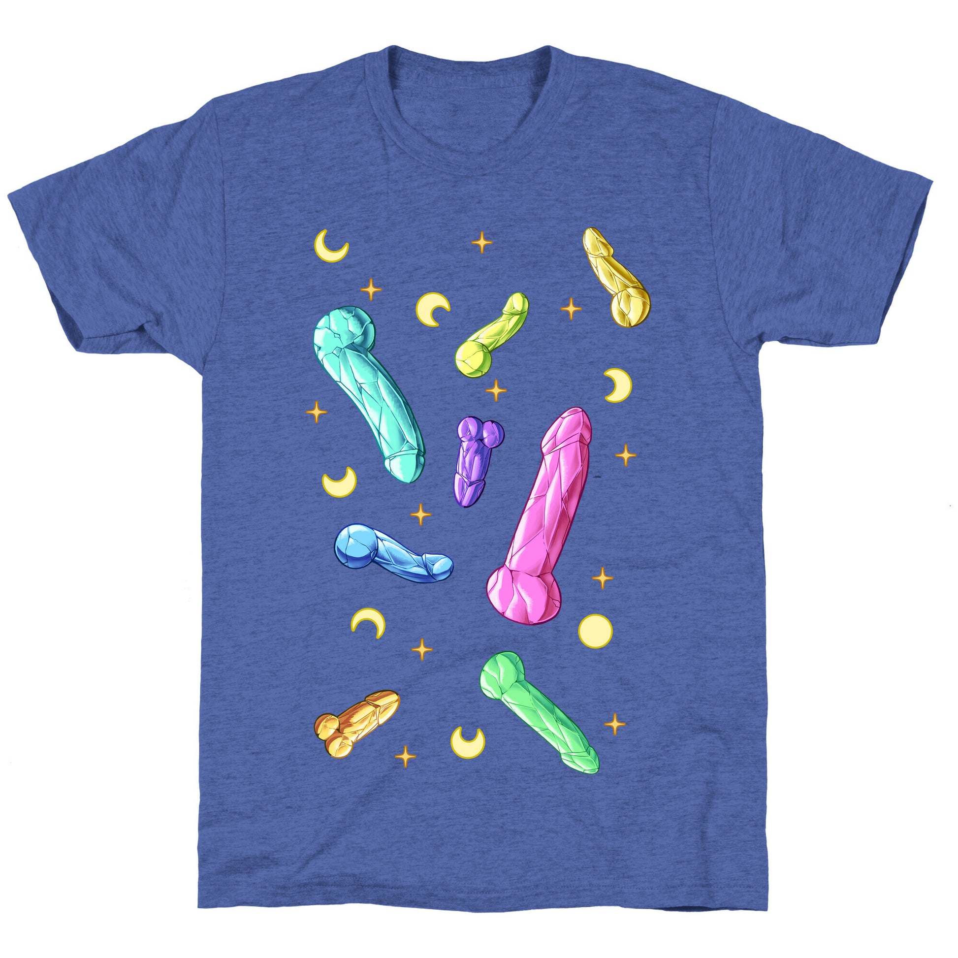 Penis Crystal Pattern Unisex Triblend Tee