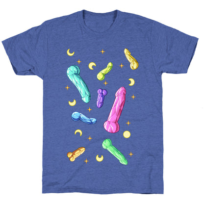 Penis Crystal Pattern Unisex Triblend Tee
