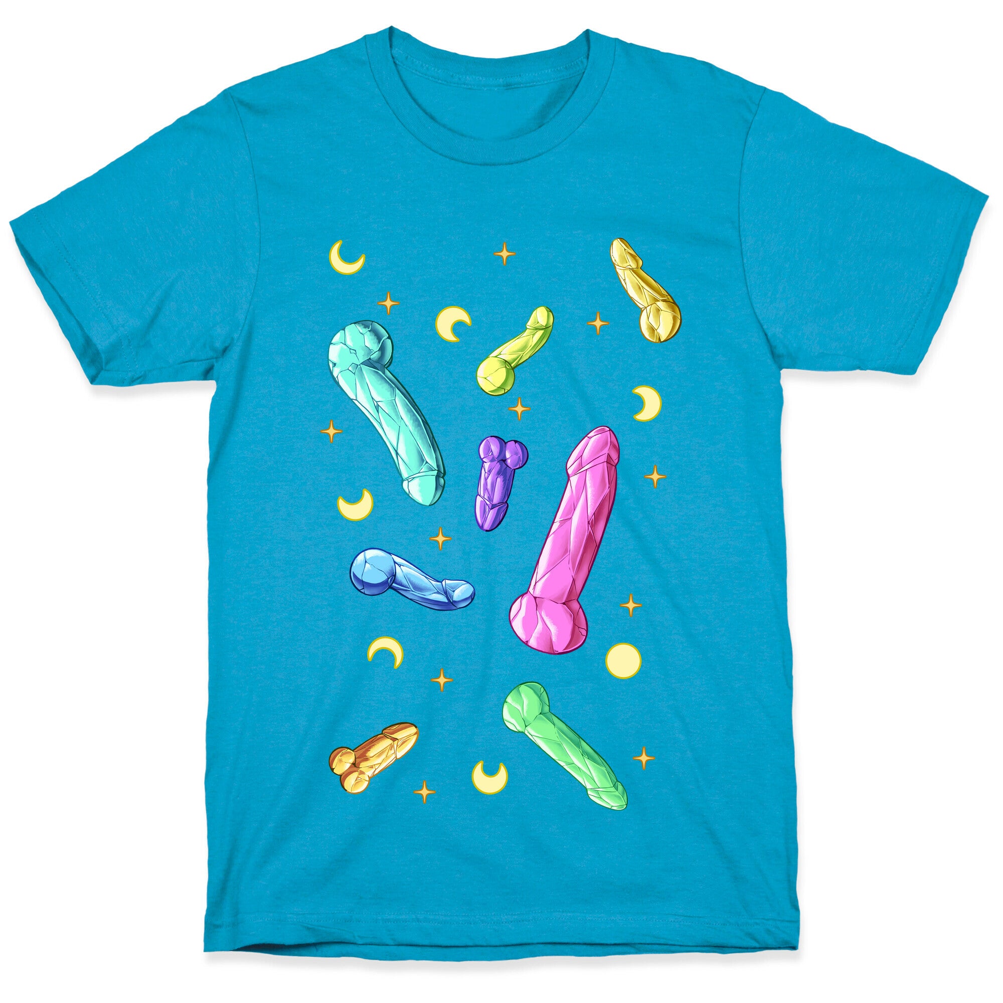 Penis Crystal Pattern Unisex Triblend Tee