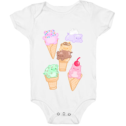 Ice Cream Pigs Pattern Baby One Piece