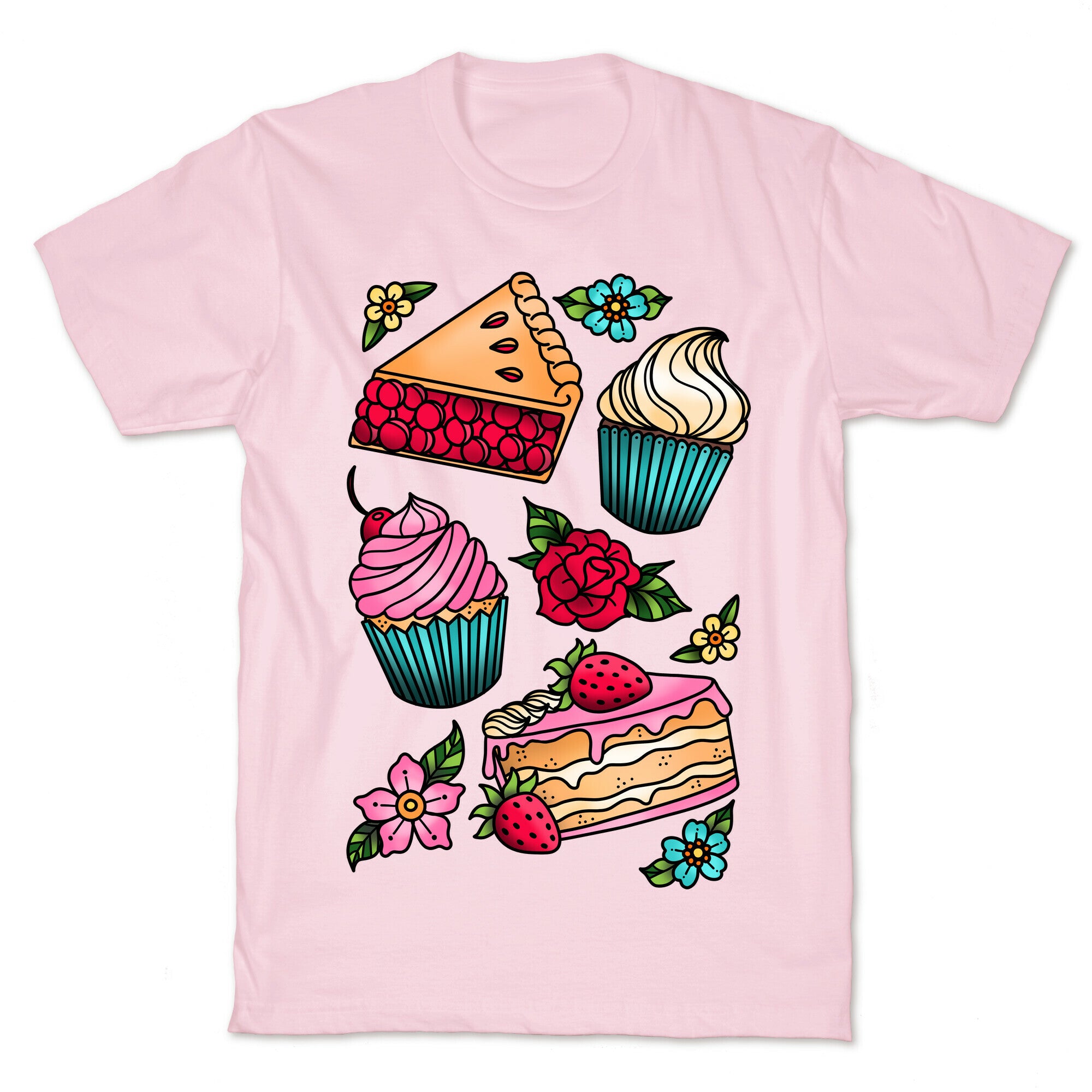 Traditional Tattoo Style Desserts T-Shirt