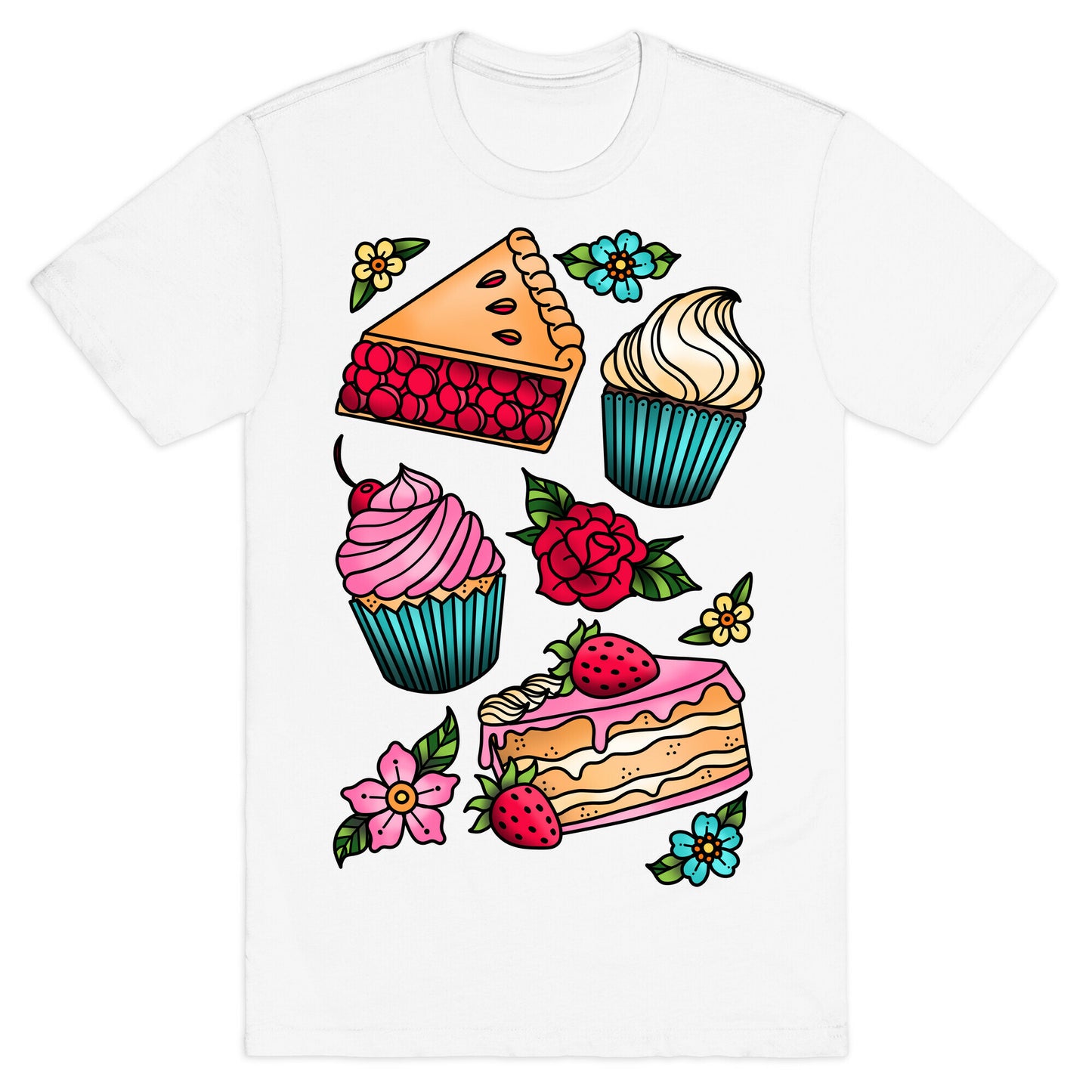 Traditional Tattoo Style Desserts T-Shirt