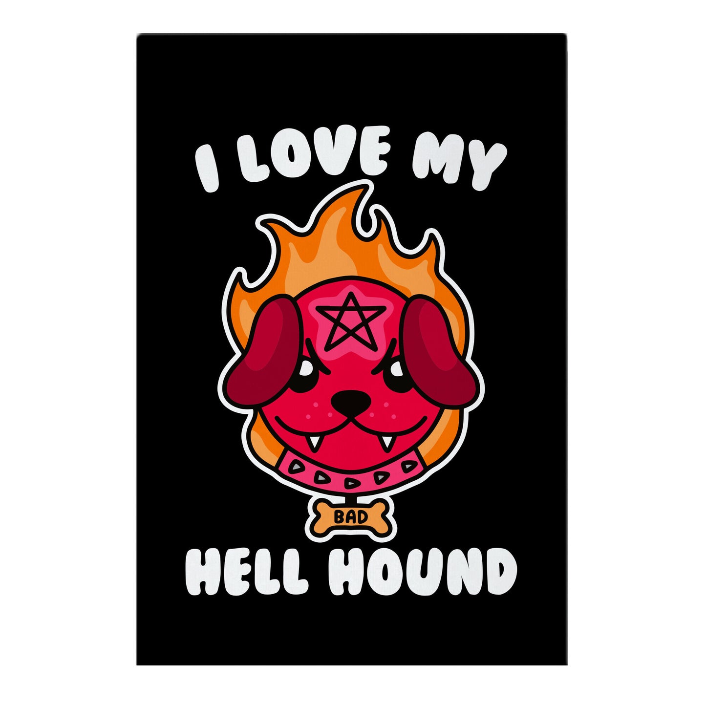 I Love My Hell Hound Garden Flag