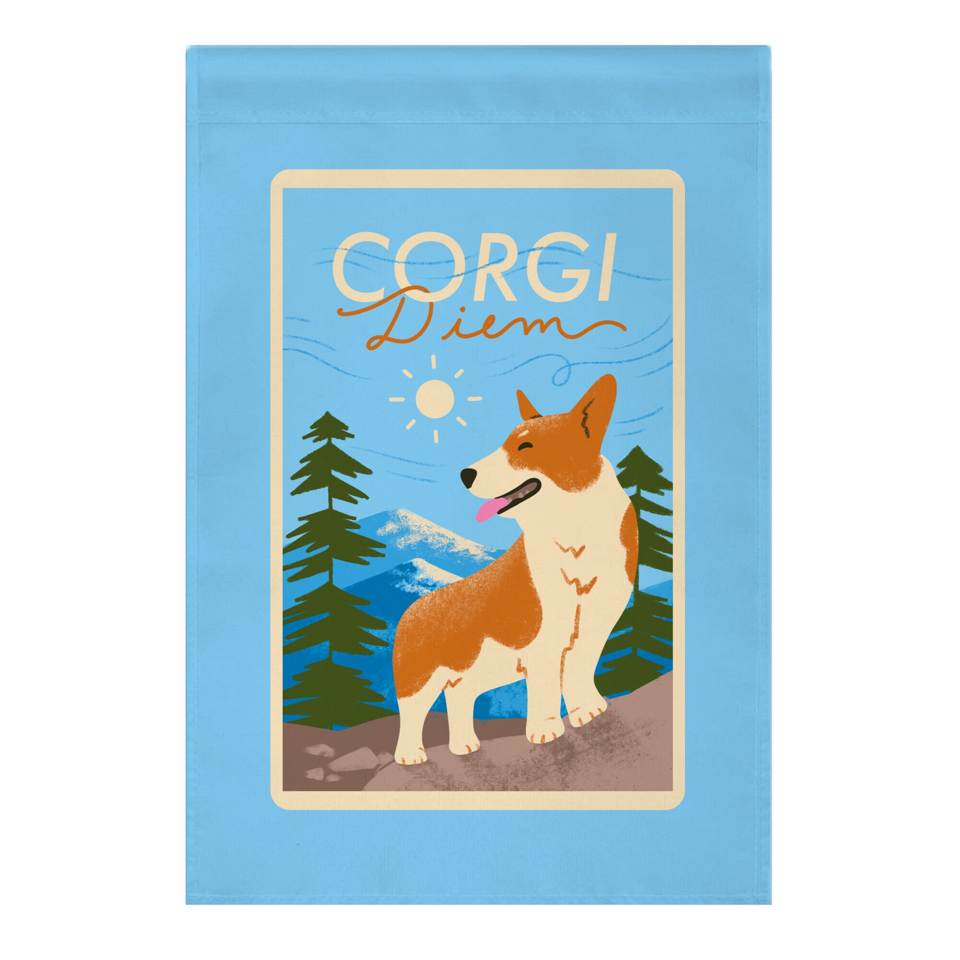 Corgi Diem Garden Flag