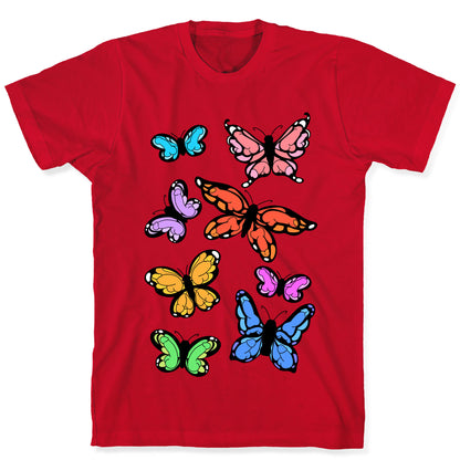 Hidden Penis Butterflies Pattern T-Shirt