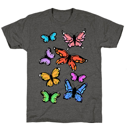 Hidden Penis Butterflies Pattern Unisex Triblend Tee