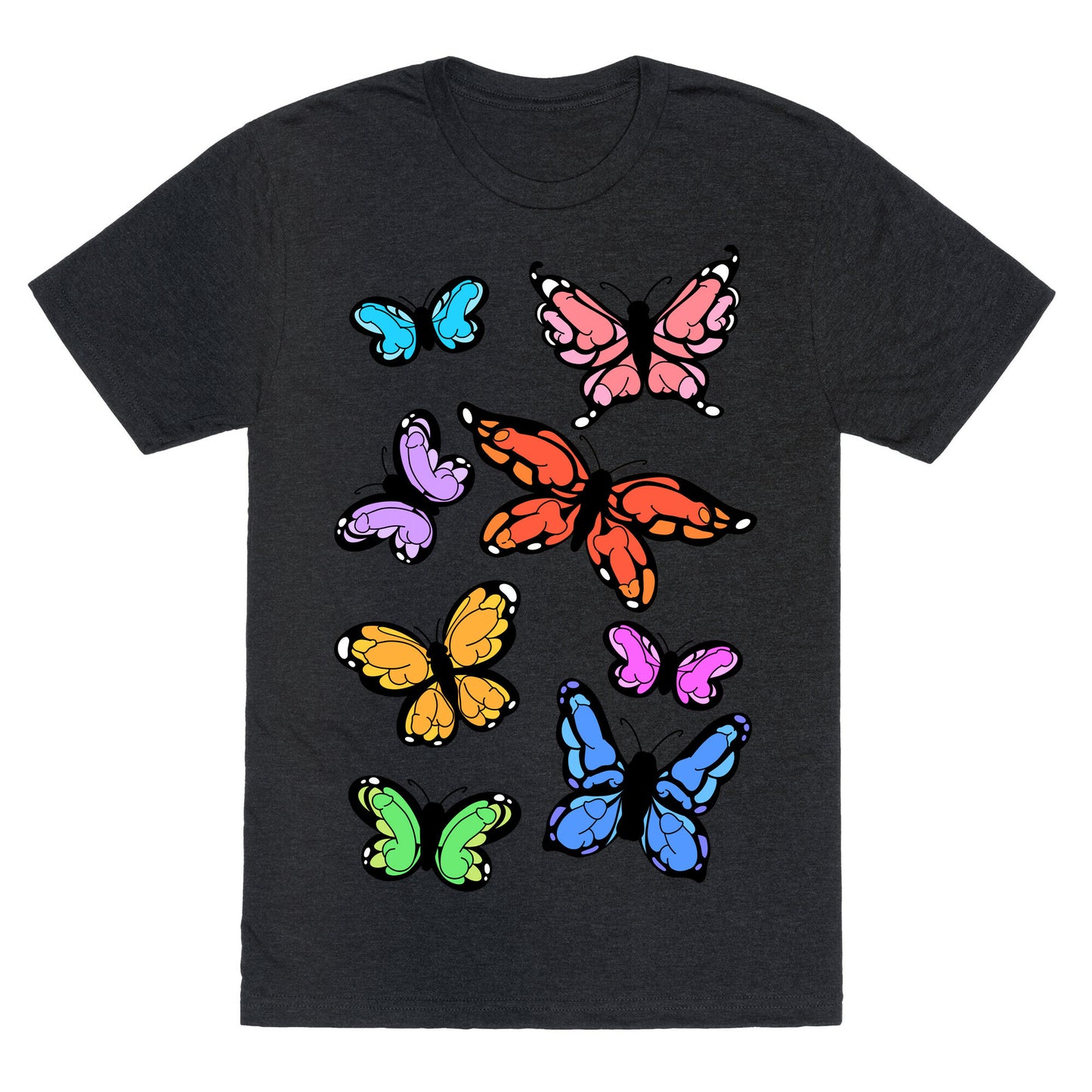 Hidden Penis Butterflies Pattern Unisex Triblend Tee