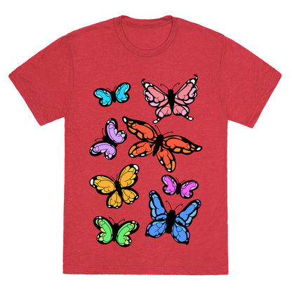 Hidden Penis Butterflies Pattern Unisex Triblend Tee