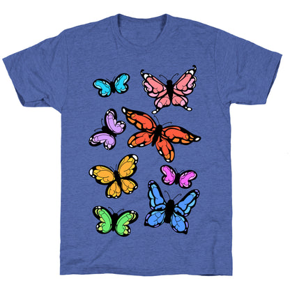 Hidden Penis Butterflies Pattern Unisex Triblend Tee