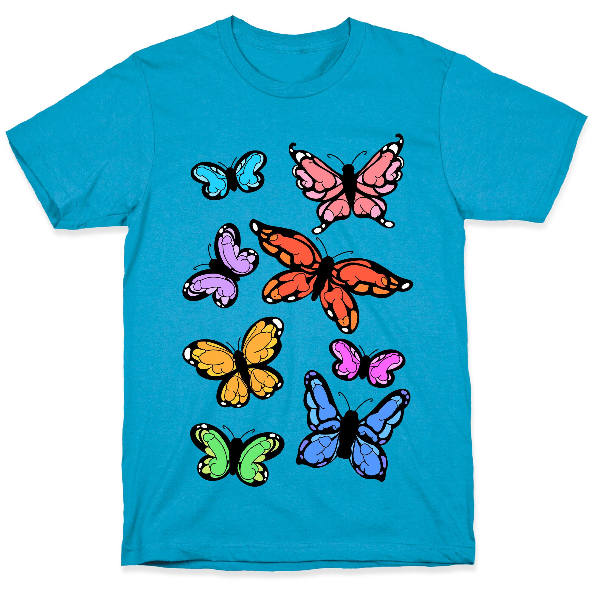 Hidden Penis Butterflies Pattern Unisex Triblend Tee