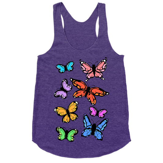 Hidden Penis Butterflies Pattern Racerback Tank