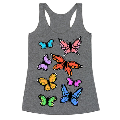 Hidden Penis Butterflies Pattern Racerback Tank