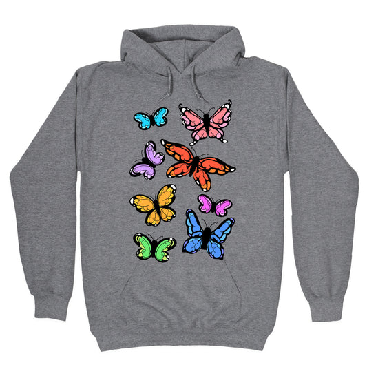 Hidden Penis Butterflies Pattern Hoodie