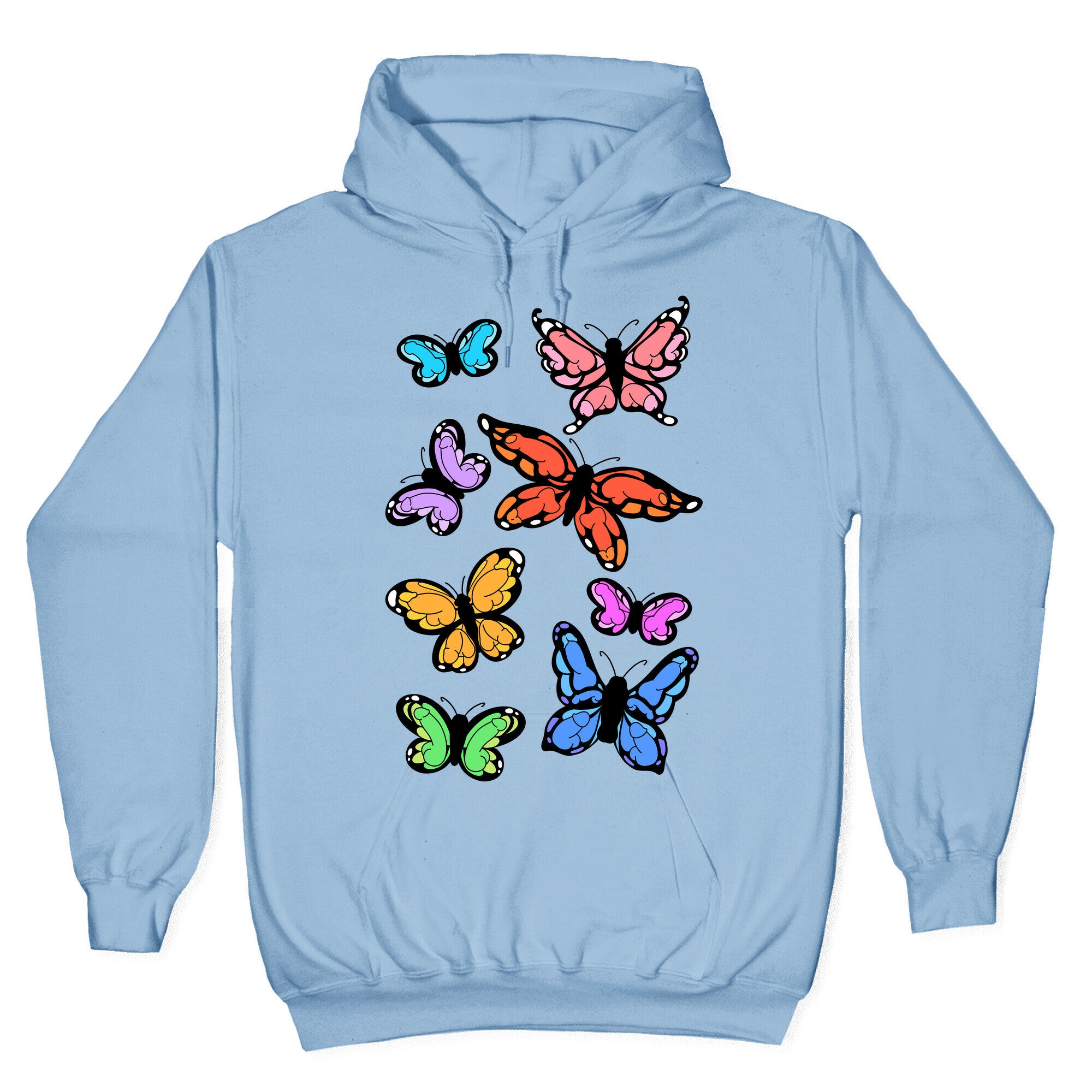 Hidden Penis Butterflies Pattern Hoodie