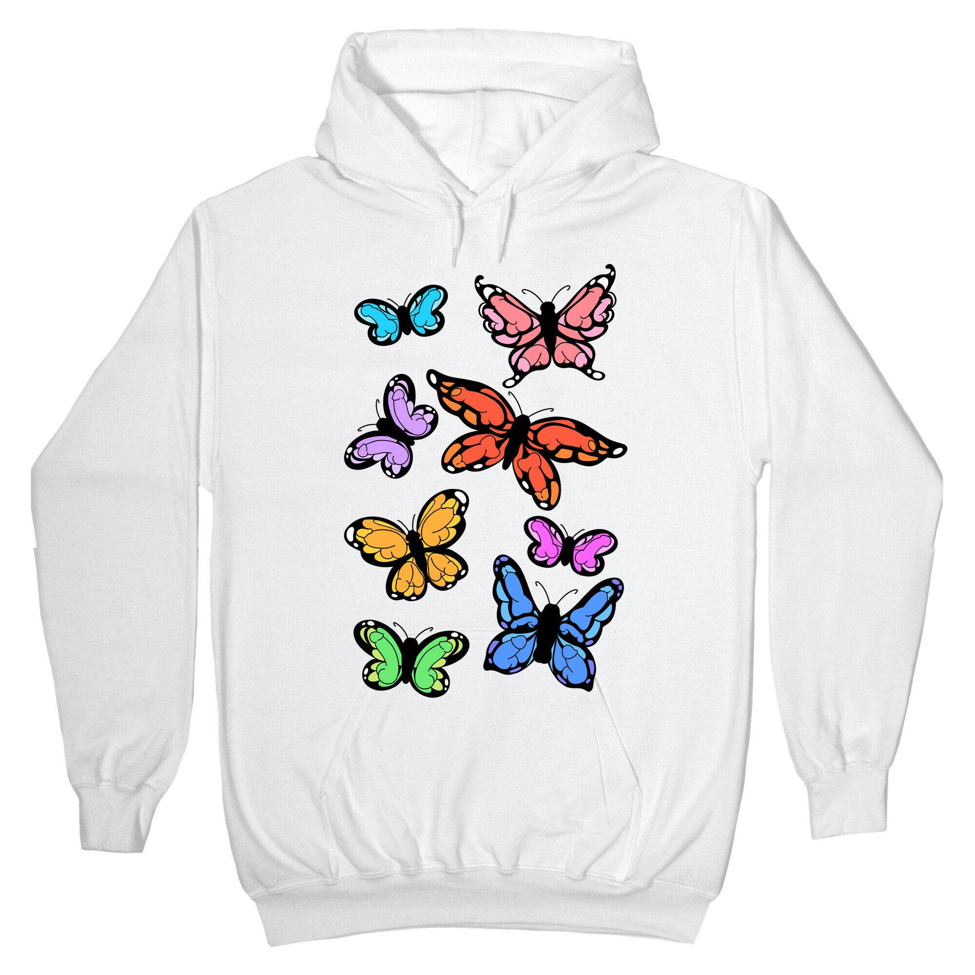 Hidden Penis Butterflies Pattern Hoodie