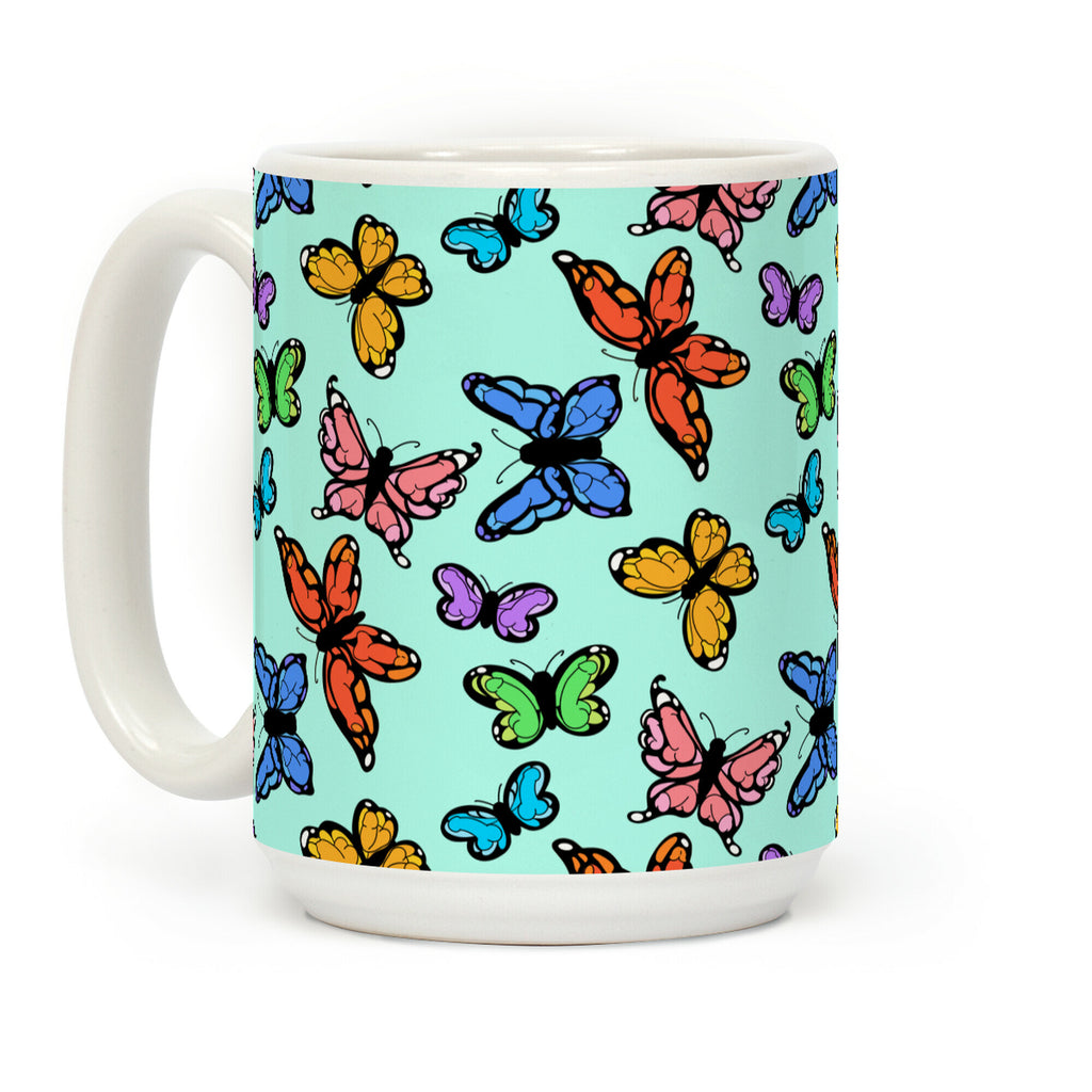 Hidden Penis Butterflies Pattern Coffee Mug