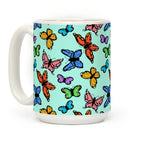 Hidden Penis Butterflies Pattern Coffee Mug