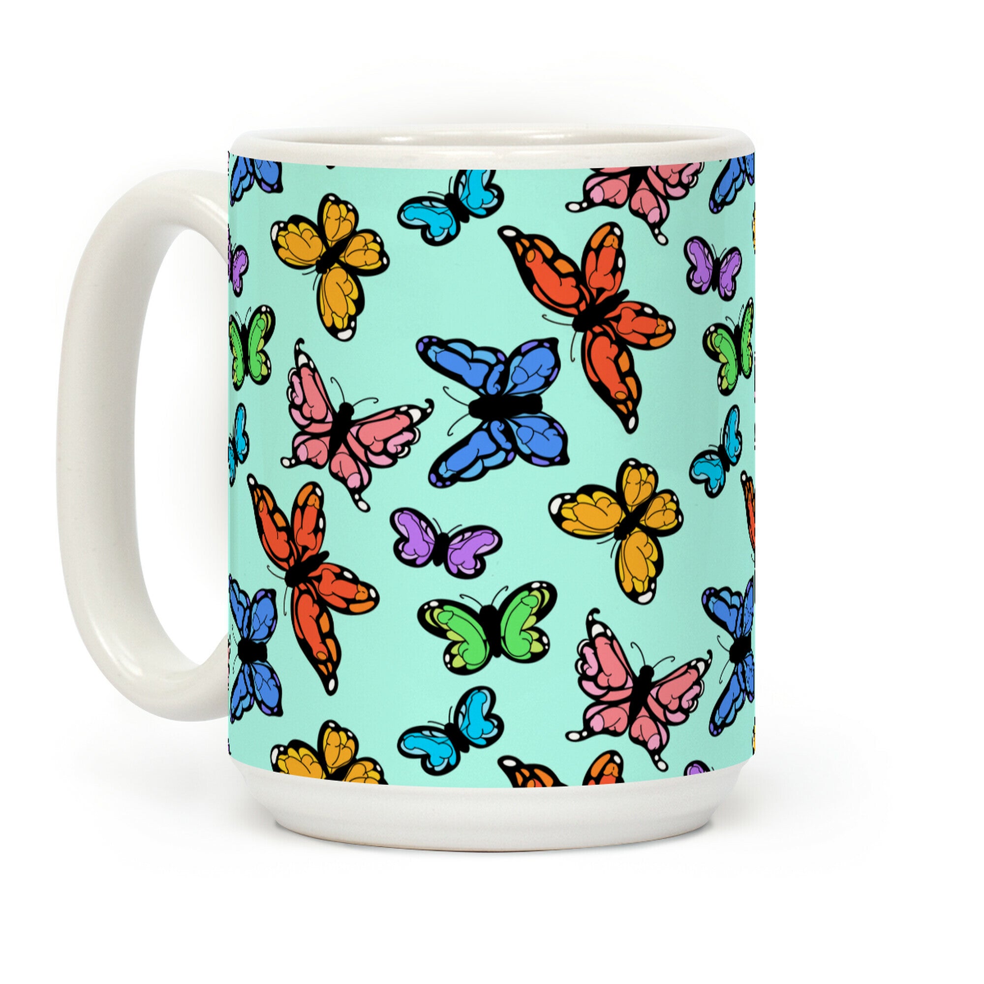 Hidden Penis Butterflies Pattern Coffee Mug