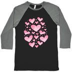 Penis Hearts Pattern Baseball Tee