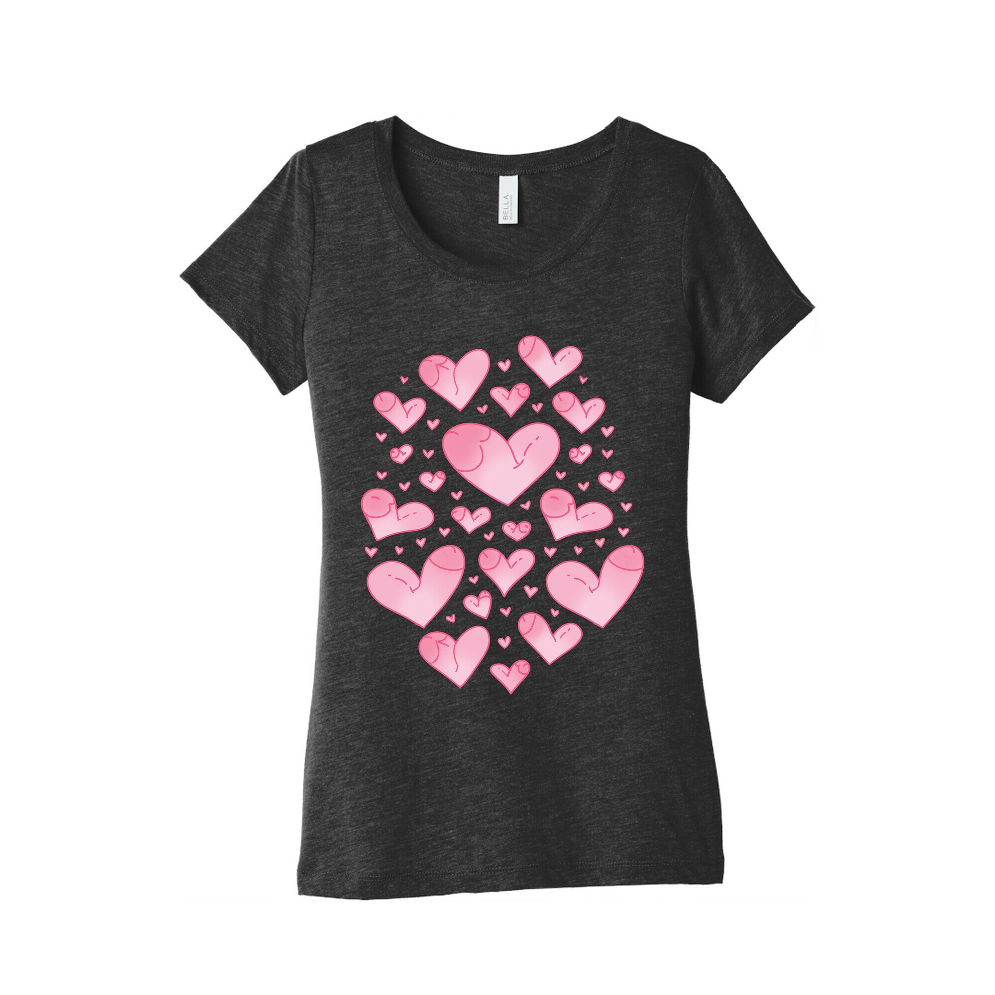 Penis Hearts Pattern Women's Triblend Tee