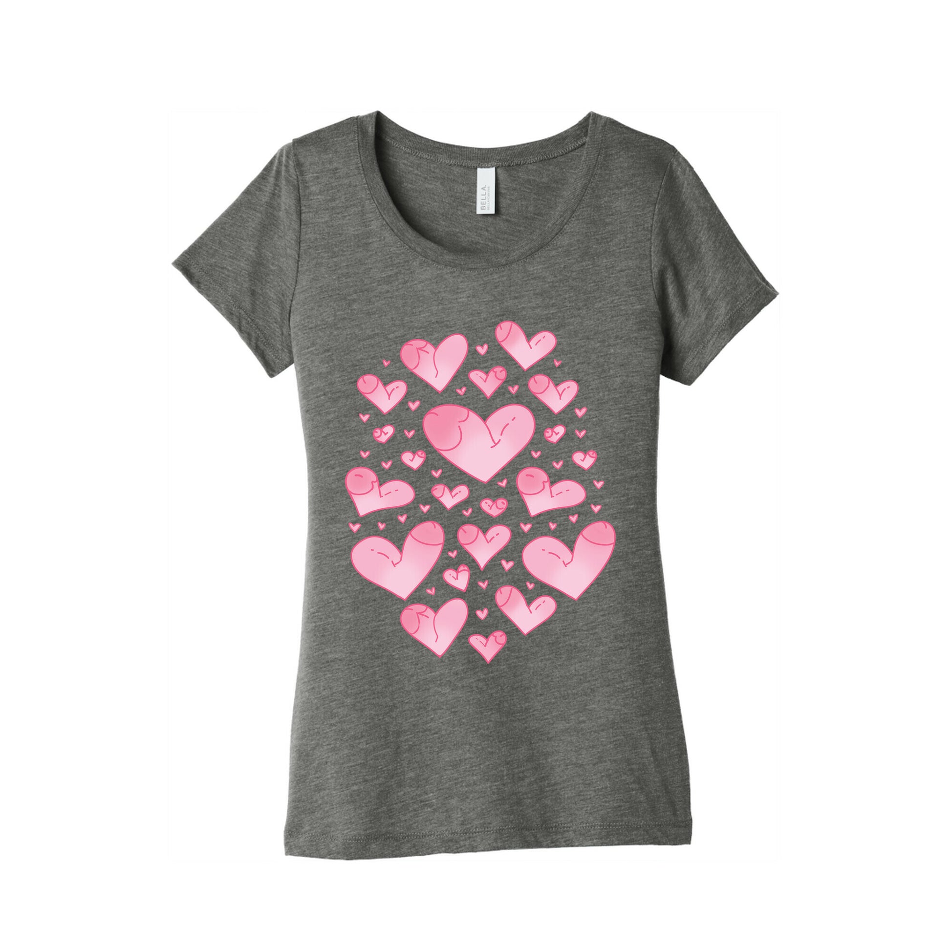 Penis Hearts Pattern Women's Triblend Tee