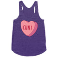 Cunt Candy Heart  Racerback Tank