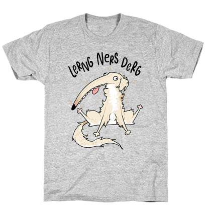 Derpy Dog Borzoi Lerng Ners Derg T-Shirt