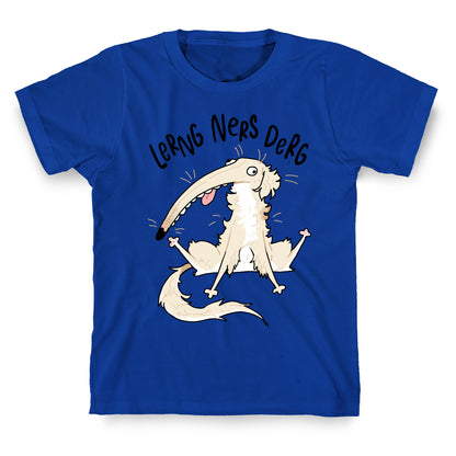 Derpy Dog Borzoi Lerng Ners Derg T-Shirt