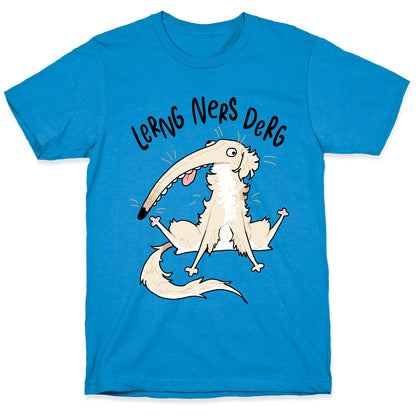 Derpy Dog Borzoi Lerng Ners Derg T-Shirt