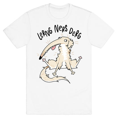 Derpy Dog Borzoi Lerng Ners Derg T-Shirt