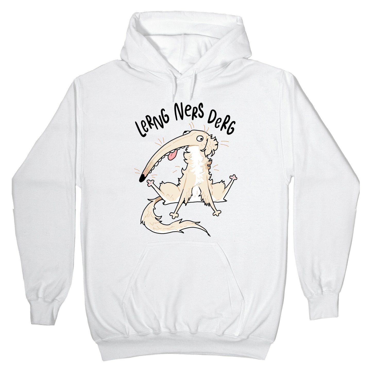 Derpy Dog Borzoi Lerng Ners Derg Hoodie