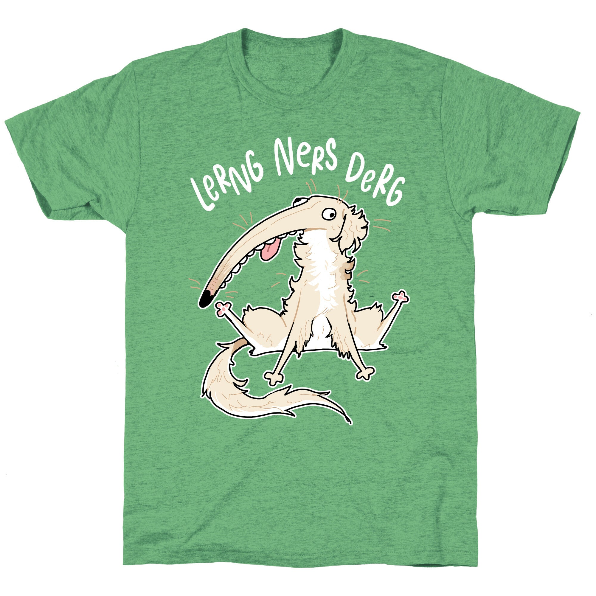 Derpy Dog Borzoi Lerng Ners Derg Unisex Triblend Tee