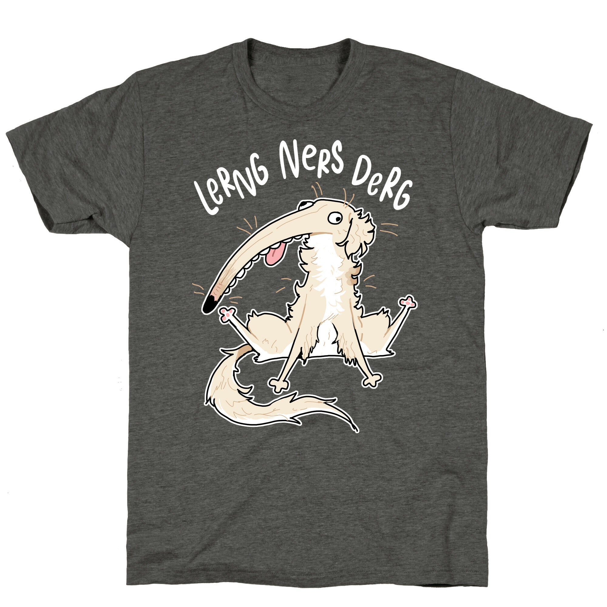 Derpy Dog Borzoi Lerng Ners Derg Unisex Triblend Tee