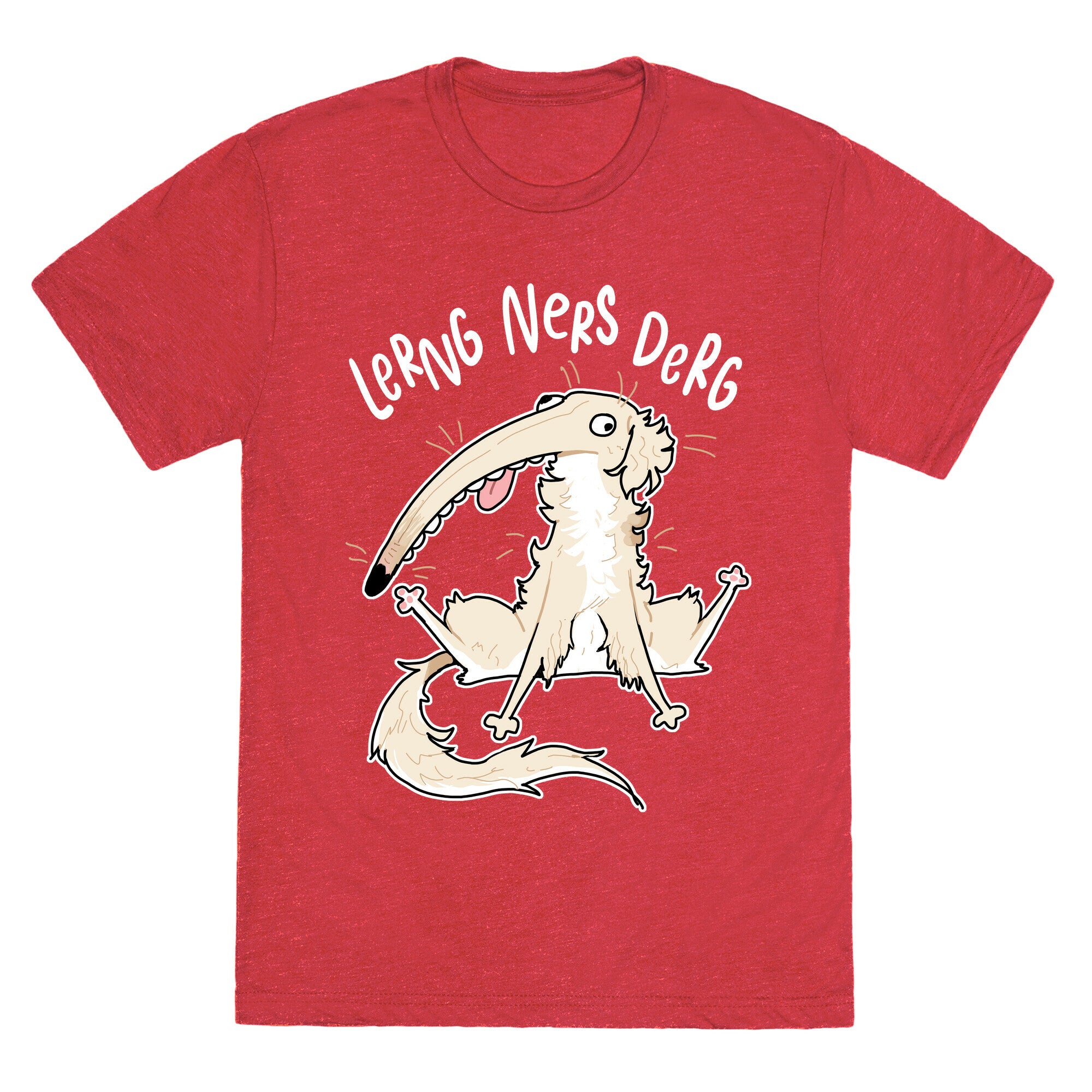 Derpy Dog Borzoi Lerng Ners Derg Unisex Triblend Tee
