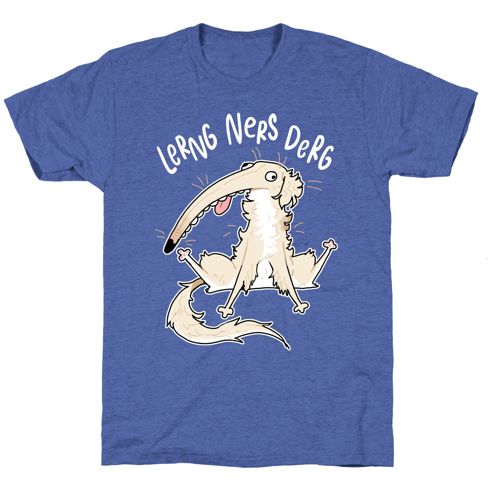 Derpy Dog Borzoi Lerng Ners Derg Unisex Triblend Tee