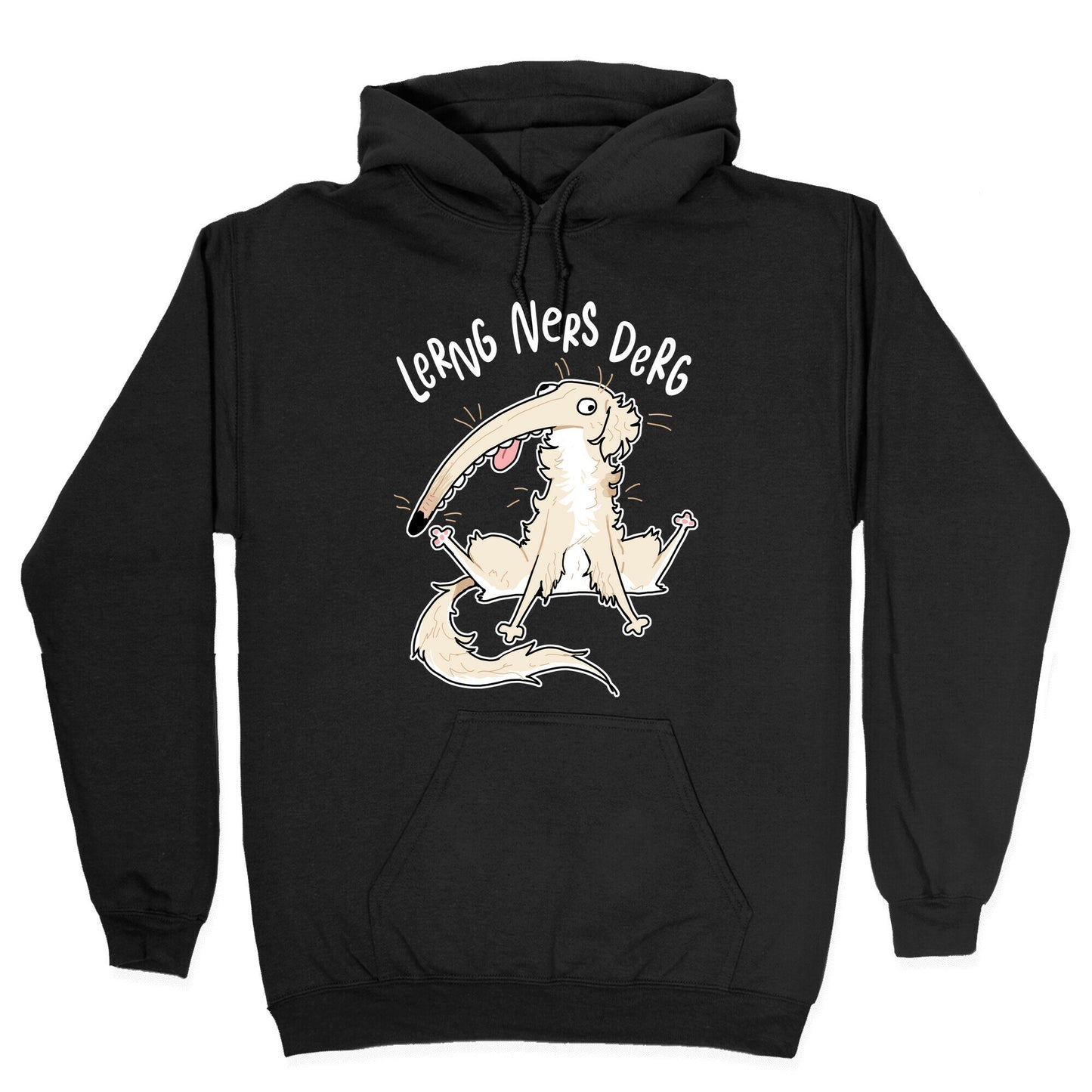 Derpy Dog Borzoi Lerng Ners Derg Hoodie