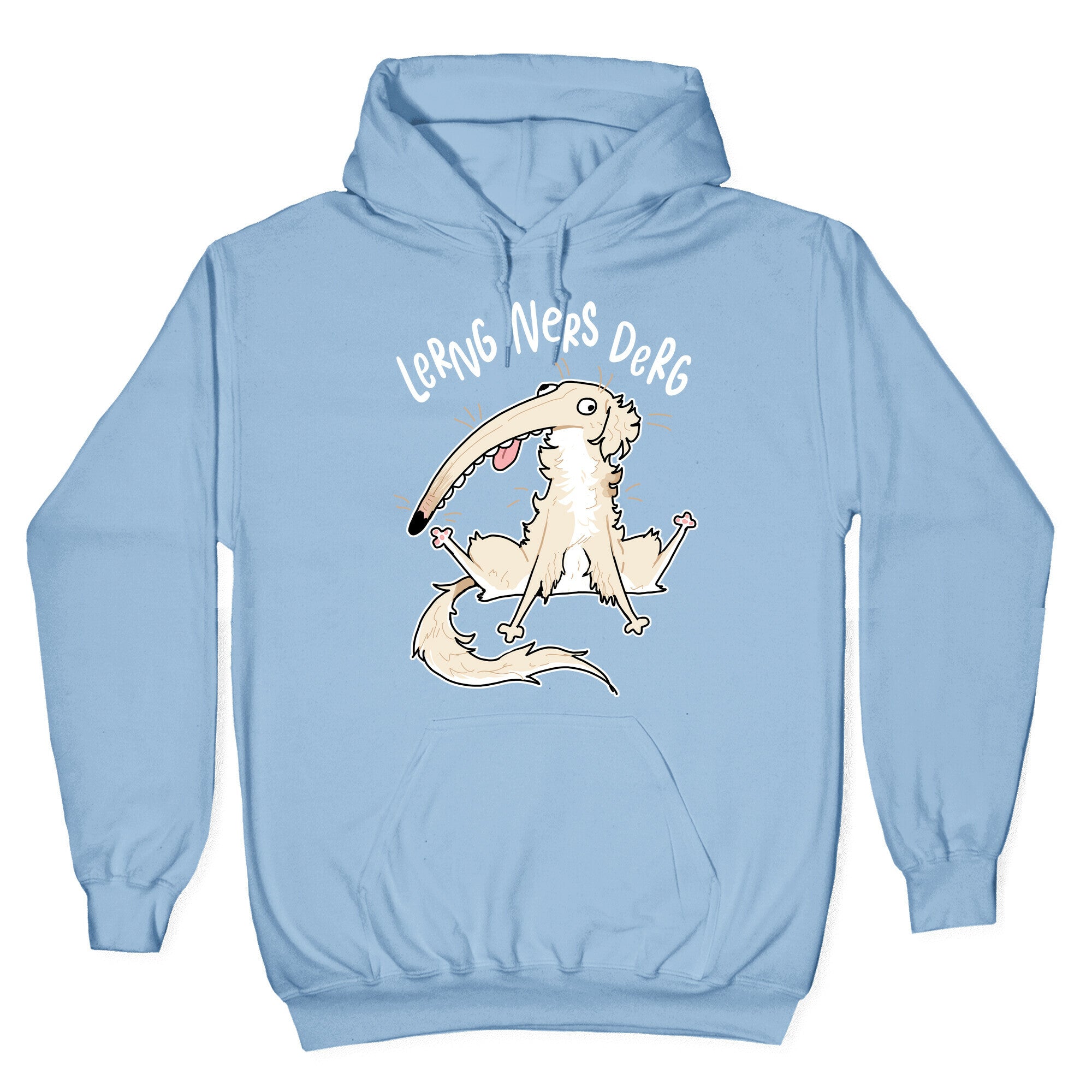 Derpy Dog Borzoi Lerng Ners Derg Hoodie