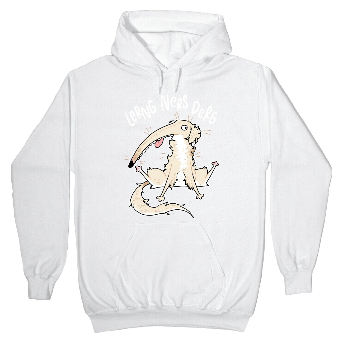 Derpy Dog Borzoi Lerng Ners Derg Hoodie