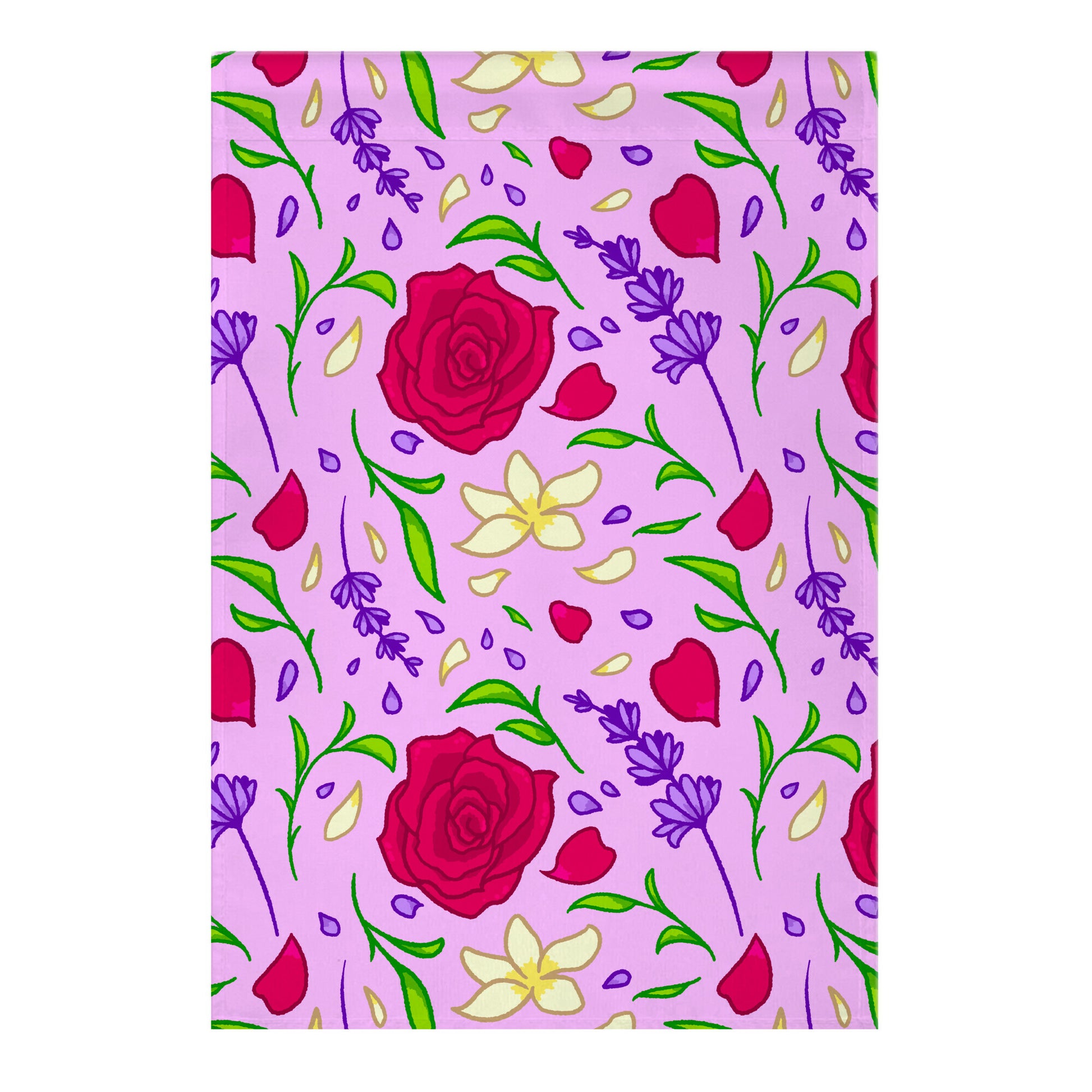 Tea Leaves And Flowers Pattern Garden Flag